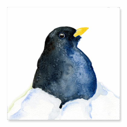 Blackbird in the Snow - Original